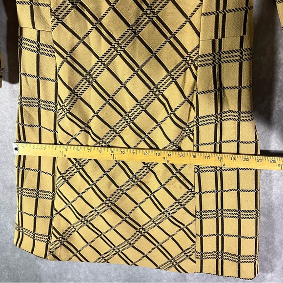 Vintage Burt Stanley Midi Dress Small S Yellow Black Stripe 60s Mod **See Desc** - Picture 9 of 10